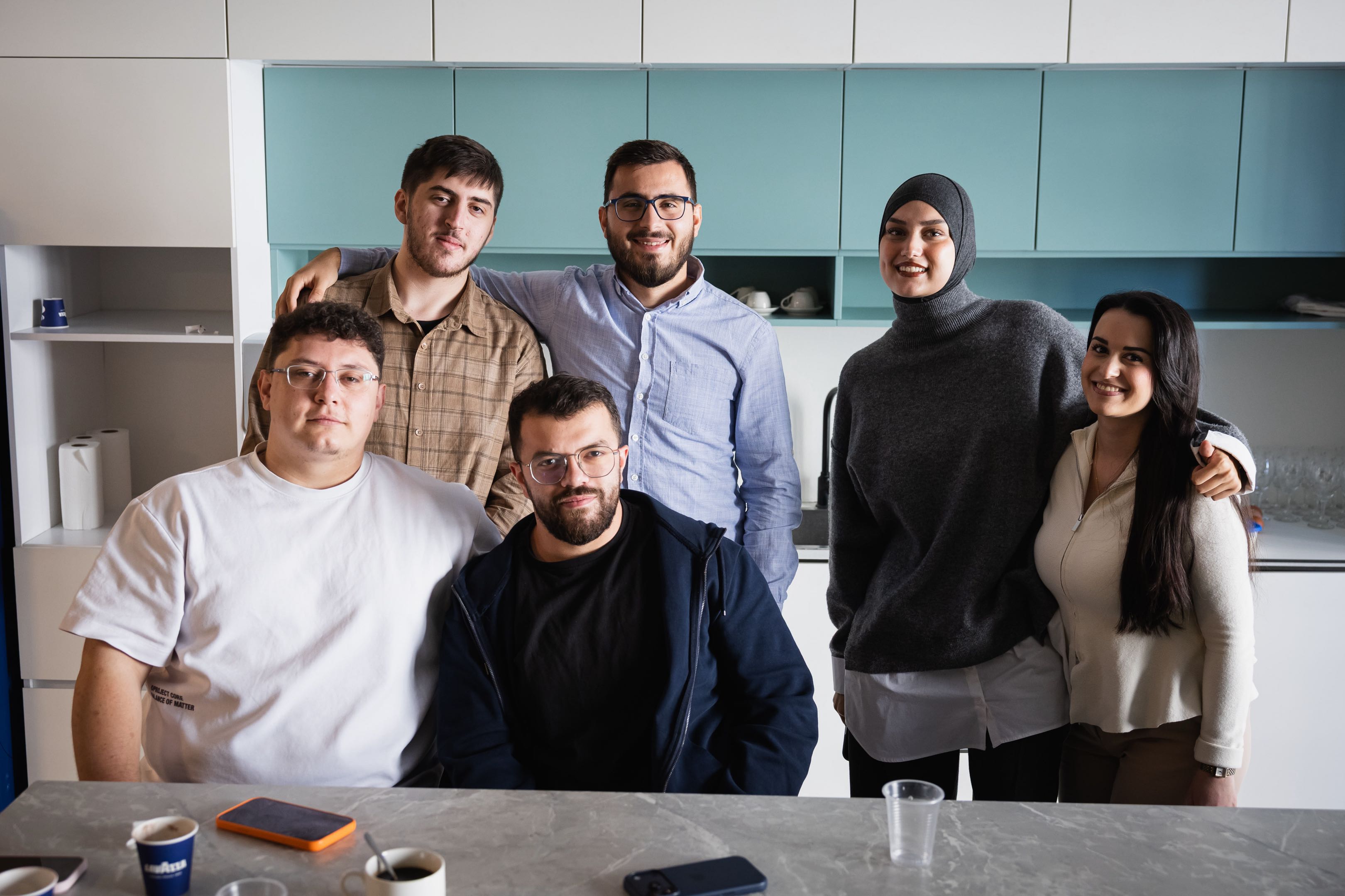 Arlind with the hackathon team